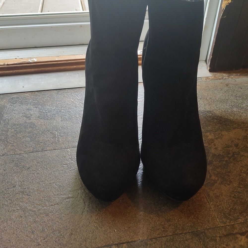 Brash Brea Ankle Boots Women 8M Black Excellent Stiletto Hidden Platform Zip